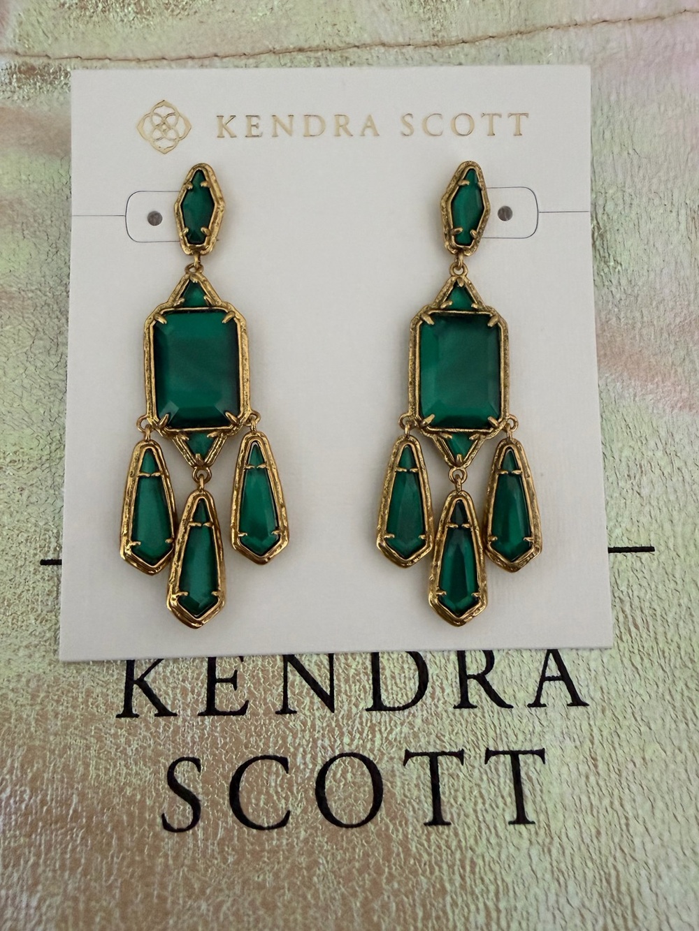 Disney x Kendra Scott Snow White The Queen Emerald Green Chandelier Earrings